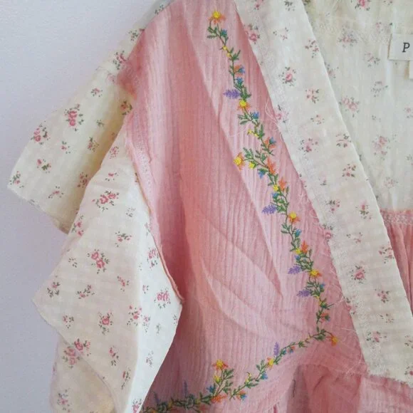 Boho Embroidered POL V-Neck Top NEW - Picture 7 of 10